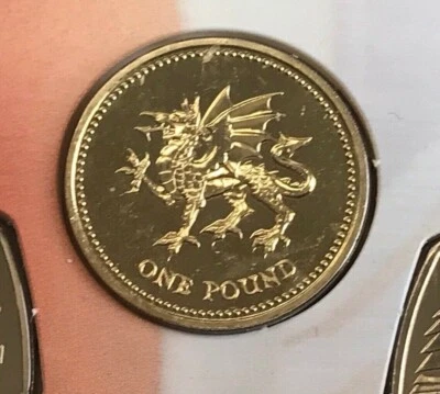 Simply Coins~ 2000 ONE 1 POUND WELSH DRAGON BRILLIANT UNCIRCULATED BU BUNC - Image 1 of 3