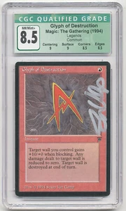 Graded Signed Glyph of Destruction CGC 8.5 Q++ Legends Artist Susan Van Camp MTG - Picture 1 of 2