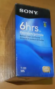 Lot of 6 Sony T120VR 6hrs Premium Grade Blank VHS Video Tapes NEW SEALED - Picture 1 of 3