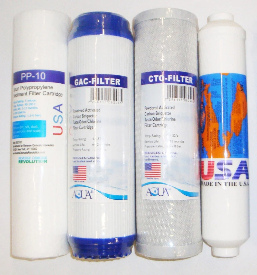  Universal 4 Replacement Filter set for 5 stage Reverse Osmosis, USA - Image 1 of 1