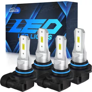 9005 9006 Xenon Halogen Super White LED Combo Headlights Bulbs High Low Beam Kit - Picture 1 of 12