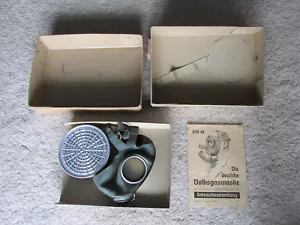 Original German Stamped Gas Mask Assy & Box Pin Medal Badge Uniform Hat WW1 WW2 - Picture 1 of 8