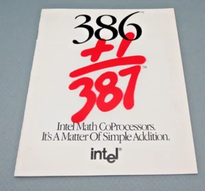 Vintage 1990 Intel Processor Advertisement Pkg Insert 386 +1 / 387 Cover - Imagen 1 de 8