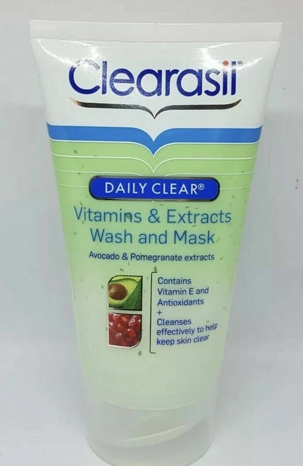 6x CLEARASIL DAILY CLEAR VITAMINS & EXTRACTS WASH AND MASK 150ML NEW AVOCADO - Image 1 of 1