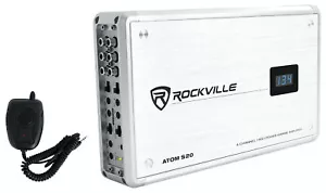 Rockville ATOM S20 Amplificatore Bluetooth 4 canali con voltmetro + microfono per ATV/UTV - Foto 1 di 12