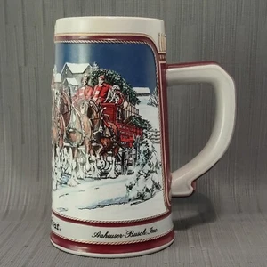 1989 Budweiser Holiday Stein THE HITCH ON A WINTER'S EVENING Ceramarte Brazil - Picture 1 of 6