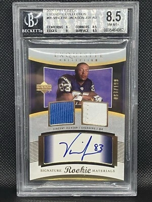 2005 Vincent Jackson Exquisite /199 Signature Materials Auto RC BGS 8.5/9🔥🏈 - Image 1 of 2