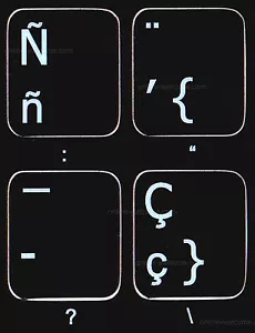 Pegatina de teclado tradicional español no transparente negra backgr online-bienvenido - Imagen 1 de 4
