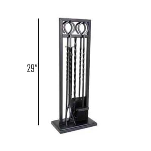 5 Piece Fireplace Tool Set & Stand, Heavy Duty, Full Size, Style Selections NIB - Picture 1 of 9