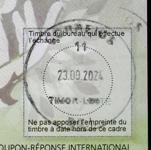 Timor Leste. 2024. DILI postmark. current UPU - Int. Reply coupon - Picture 1 of 2