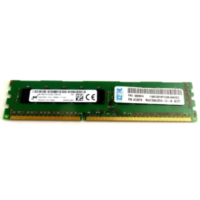 4GB DIMM 2RX8 DDR3 PC3-12800E 1600MHz 240 Pins ECC Memory - 00D5014 - Image 1 of 4