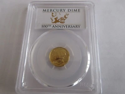 2016-W  Winged Liberty Head (Mercury Dime), Gold ,PCGS ,100th Anniversary , SP70 - Image 1 of 4