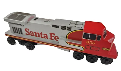 Wooden Whittle Shortline Railroad Santa Fe Warbonnet Engine 655 Locomotive Train - Image 1 of 4