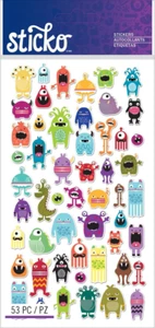 Sticko Mini Monsters Everyday Stickers 60 Pc Funny Silly - Picture 1 of 1