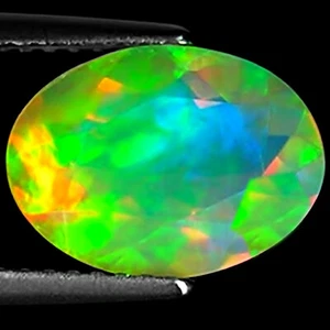 Pietra Preziosa Opale Sfaccettata Etiope Naturale 2,19 Ct Multicolore Taglio Ovale Sfaccettato - Foto 1 di 2