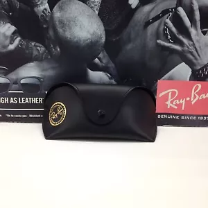 NEW Ray Ban Genuine Black Sunglasses Eyeglasses Case Snap Closure Belt Loop - Picture 1 of 8