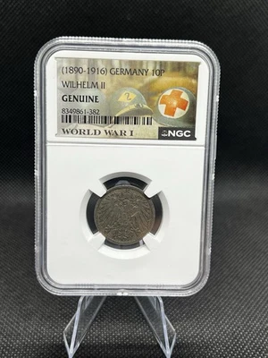 1890–1916 Germany 10 Pfennig WWI Wilhelm II – NGC Genuine Slabbed WWI - 1900 F - Image 1 of 4