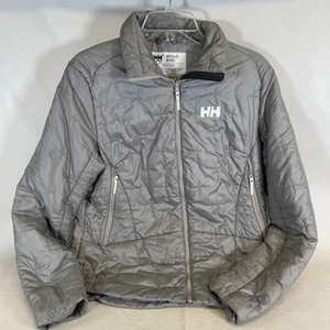 Chaqueta acolchada Helly Hansen para mujer Verglas gris empaquetable con capucha talla grande - Imagen 1 de 11