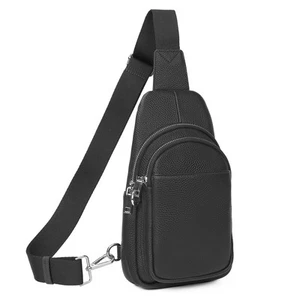 Black Genuine Leather Small Sling Bag for Women Anti-Theft Crossbody Bags Fan... - Picture 1 of 7