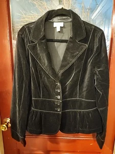 Loft Black Velvet Blazer Jacket, 14 - Picture 1 of 5
