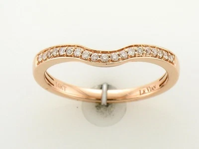 Anillo LeVian Oro Rosa 14K Curvo Pavé Diamantes Banda Elegante Joyería para Mujer Foto 1 de 4