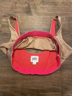 Sutiã esportivo Yitty. Bronzeado/rosa quente. Gola quadrada. Sem tamanho. Ver descrição  - Imagem 1 de 4