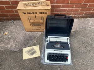 Vintage SILVER REED 500 Model Portable Typewriter with Original Case Collectable - Picture 1 of 8