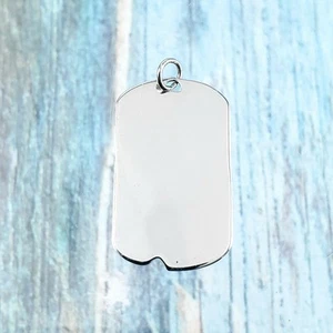 Sterling Silber gravierbare Erkennungsmarke Charm - Bild 1 von 3