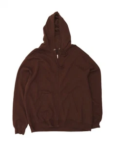 Felpa con cappuccio e zip uomo STARTER IT 50/52 2XL cotone marrone DI89 - Foto 1 di 3