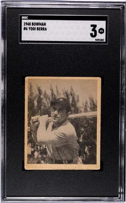 1948 Bowman #6 Yogi Berra RC SGC 3  HOF Rookie Card  NEW YORK YANKEES - Image 1 of 3