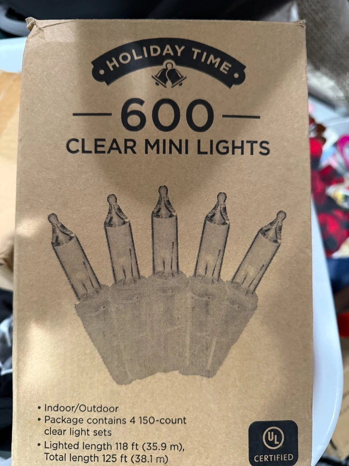 Holiday Time 600 Clear White Mini Lights White Wire Christmas Wedding NIB - Image 1 of 1