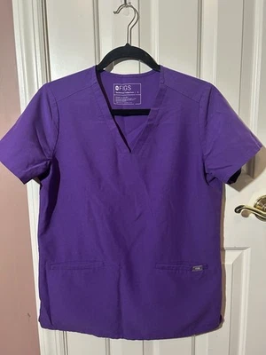 Figs Casma Scrub Top Womens Size Small Ultra Violet Pockets PO 1651 Purple - Image 1 of 4