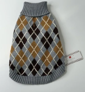 Kyeese Diamond Plaid Hunde Rollkragen Pullover für kleine Hunde - dick Gr. S Neu mit Etikett - Bild 1 von 12