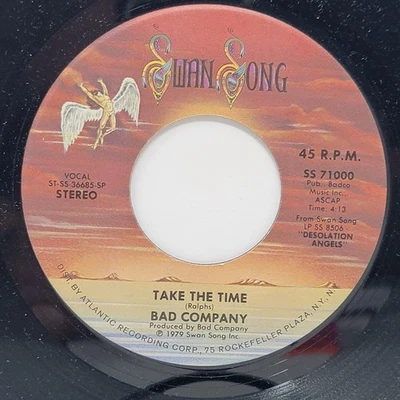 Bad Company Take The Time / Gone Gone Gone 7" 45rpm M- Vinyl 70's Record 45 - Image 1 of 2