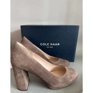 Cole Haan Women's Renner Grand Pump Morel Suede Block Heel Size 9.5 New - Picture 1 of 10