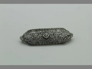 Solid 925 Sterling Silver Vintage Lapel Pin - Picture 1 of 8