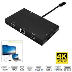 8in1 Type-C Multiport Adapter,USB 3.0 Port,With Ethernet Port,HDMI VGA Adapter - Picture 1 of 7