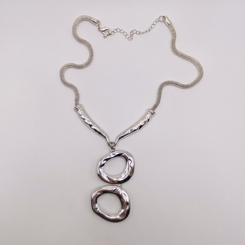 VETEMENTS "Collana a goccia Silvertone senza marchio 16""