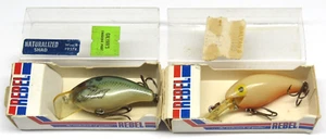 Rebel Fishing Lures Lot 2 Vintage Wee-R Naturalized Shad & Little R With Boxes - Picture 1 of 8