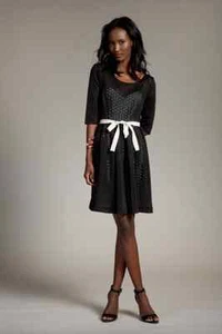NEW Plenty by Tracy Reese Black & White Estella Laser Cut Eyelet Dress 4P - Bild 1 von 12