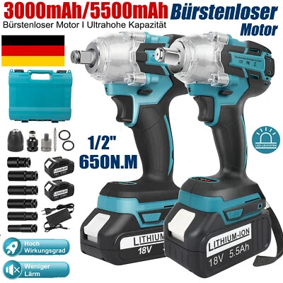 MARKENLOS 650N.M Akku Schlagschrauber Bürstenloser Ratschen Akkuschrauber Für Makita 18V