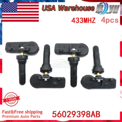 4 sensores de presión de neumáticos TPMS 433 MHZ para Dodge Grand Caravan Journey 2011-2015 NUEVO Foto 1 de 4
