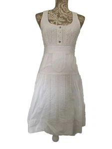 KAREN MILLEN Vintage Cotton Lace Embroidered Summer Dress UK10 - Picture 1 of 6