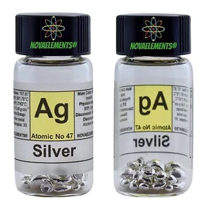 Silver Metal, Silver Element Sample, Silver Shiny Pellets 5 Grams 99.95% Pure - Picture 1 of 5