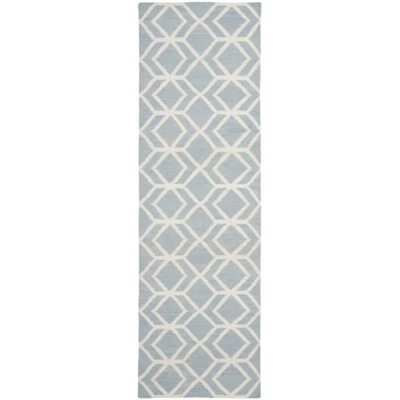 SAFAVIEH Dhurries DHU560A Handwoven Blue / Ivory Rug - Image 1 of 4