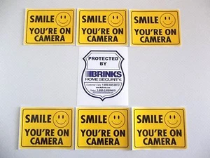 Brinks Home Security + Smile Aufkleber Videokameras im Einsatz drinnen/draußen Posten - Bild 1 von 3