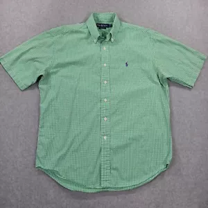 Camicia uomo Ralph Lauren media con bottoni SS verde quadri viola pony blake - Foto 1 di 20
