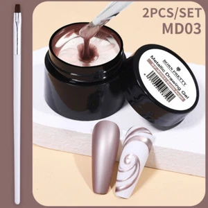 BORN PRETTY 5ml Gold Silver Drawing Gel Polish UV LED Nail Art Brush DIY Sets