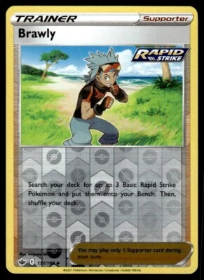 Brawly #131/198 Reverse Holo 2021 Pokemon Chilling Reign LP - Image 1 of 2