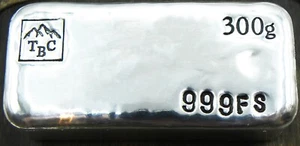 300g Hand Poured Fine Silver Bar 999 Bullion - Tasmanian Bullion Company - Picture 1 of 3
